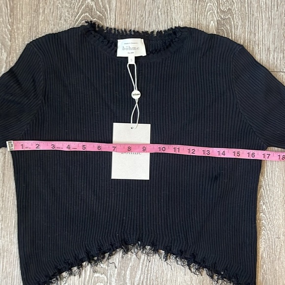 New nwt Bohme black long sleeve ribbed sweater size small - Picture 3 of 6